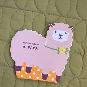 Alpaca Animal Memo Pad - Pink Alpaca Design